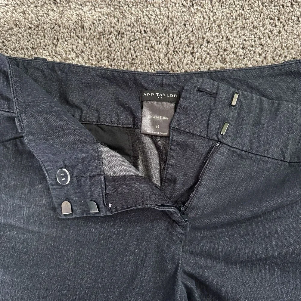 ANN TAYLOR Signature Chino Flat Front Mid Rise Shorts Size 8 Inseam 4.25” - Picture 3 of 8